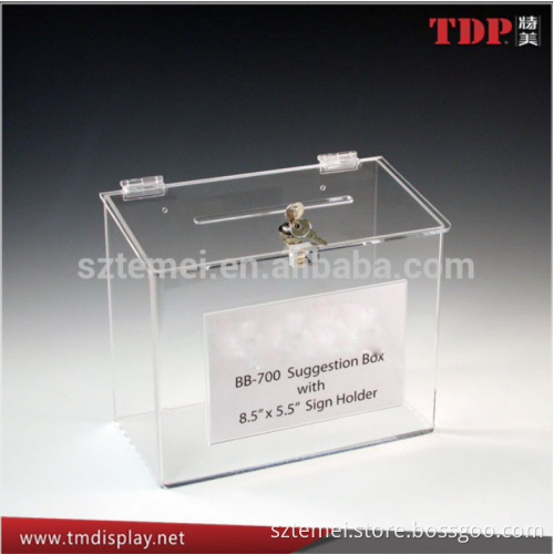 Clear Acrylic Locking Ballot Box